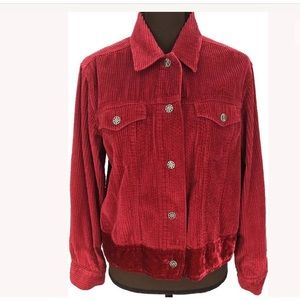 J Jill Red Corduroy Jacket Women’s Sz Small